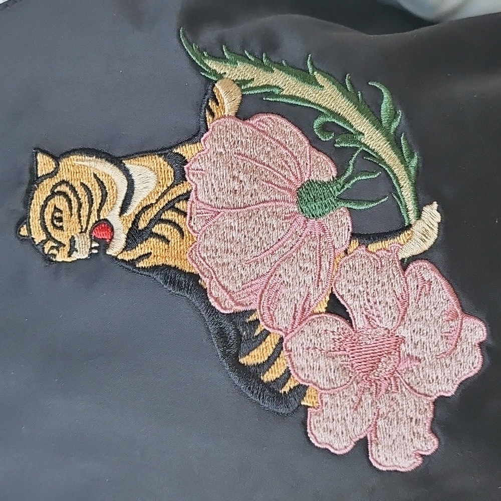 Vans Embroidered Tiger Palm Tree Satin Jacket Lge Skateboard "Vans California" - Picture 7 of 13